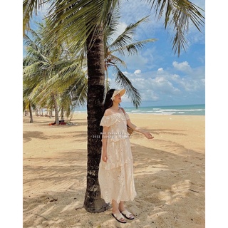 And Casually /  Váy đũi be trễ vai