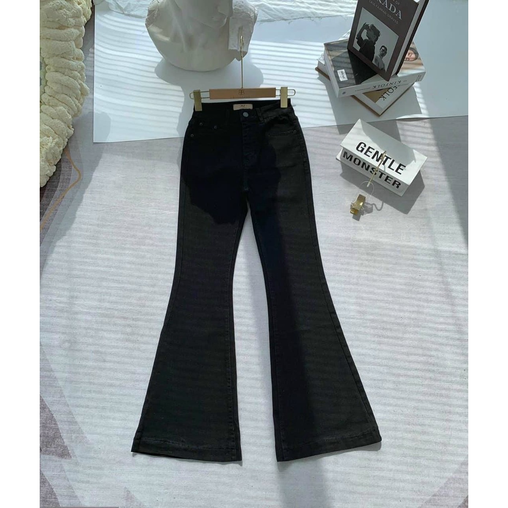 [Mã FAMARAL1 giảm 10K đơn 50K] QUẦN JEAN ĐEN LOE CAP CAO M2441