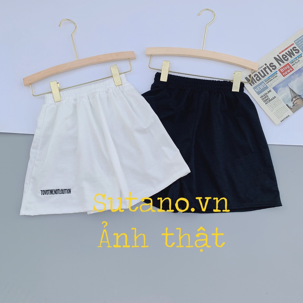 Quần short unisex_quần đùi chun thêu siêu hot chất da cá form to - quan sooc mặc nhà tiện lợi