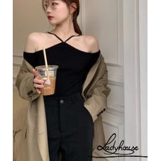 LD-Áo Dệt Kim Trễ Vai Màu Trơn Phong Cách Hàn Quốc Dành Cho Nữ