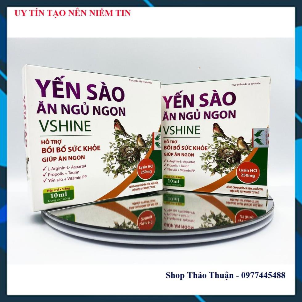 Yến Sào Ăn Ngủ Ngon Vshine - Hỗ Trợ Bồi Bổ Sức Khỏe Giúp Ăn Ngon - Hôp 2 Vỉ X 5 Ống