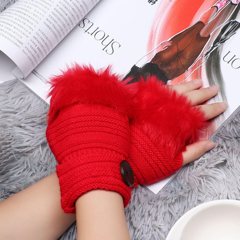 Găng Tay Dệt Kim Dày Mềm Mại Co Giãn Giữ Ấm Cánh Tay