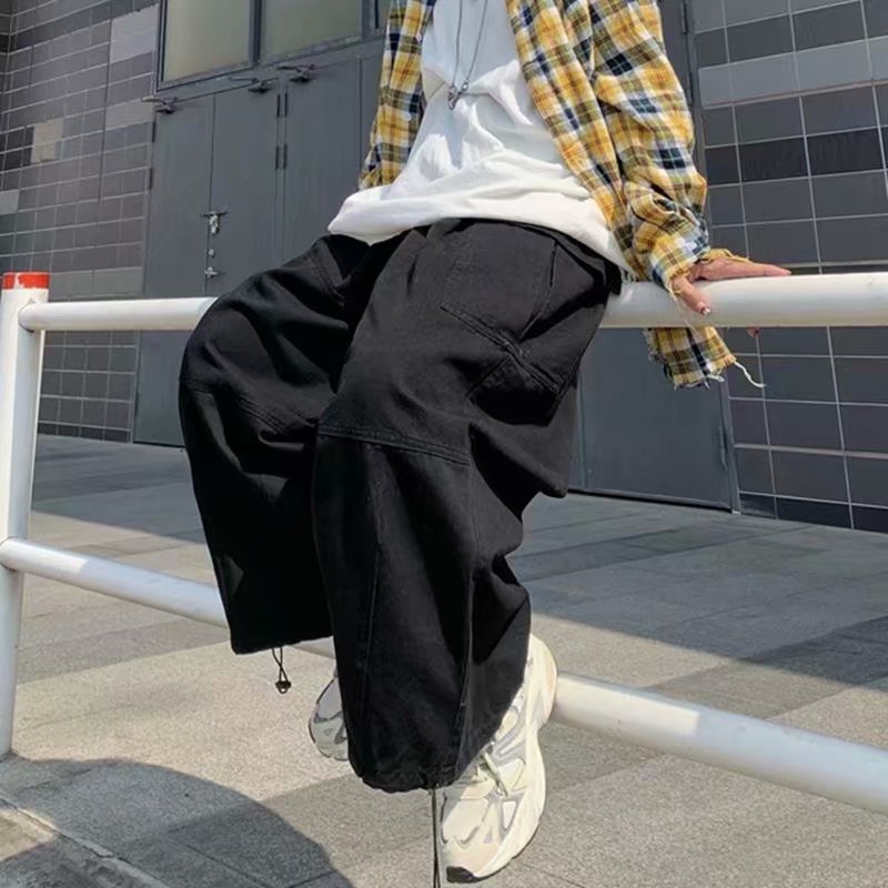 quần ống suông hàn quốc quần jogger nam ống rộng unisex from rộng quần jogger nam tiếng Nhật thời trang quần túi hộp tiếng Nhật quần túi hộp nữ