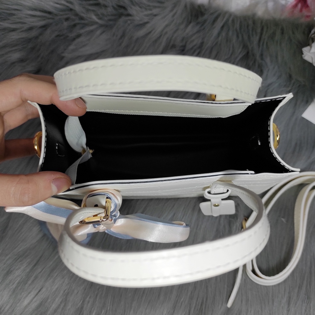 Túi đeo chéo dáng vuông khăn nơ - Hàng loại 1 - TB.Store DC383 20x15x8