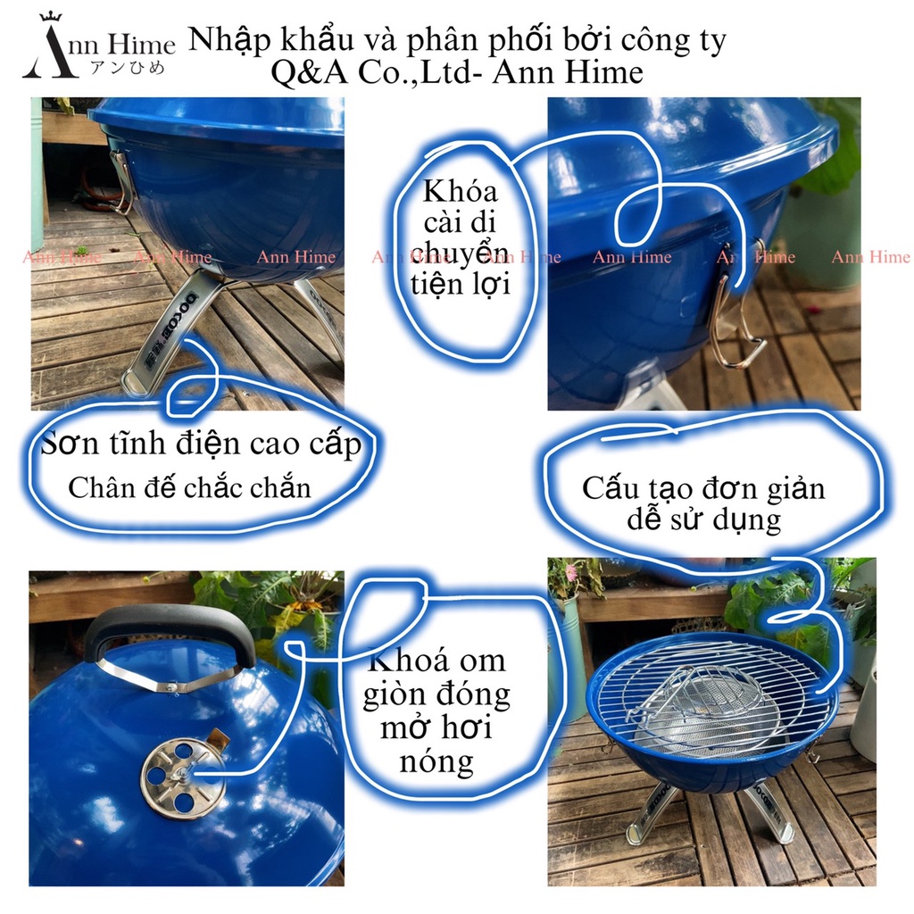 Bếp Nướng Dã Ngoại Cắm Trại Chuyên Nghiệp OOKOE Cỡ Lớn 8-10 Người Nướng Than Củi Than Hoa