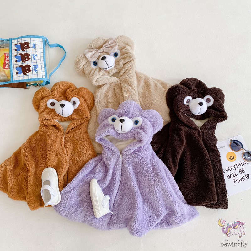 Áo choàng họa tiết hoạt hình thời trang Hàn Quốc chống gió cho bé