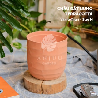 Chậu đất nung Vân trứng 1 hàng xuất khẩu - Size M - Trồng cây cảnh, xương rồng, cây hoa - Ship hỏa tốc