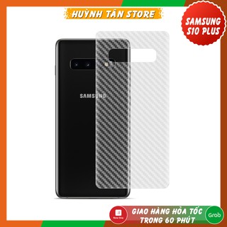 Miếng dán decal carbon mặt sau Samsung S10, S10 Plus chống trầy mặt lưng, chống bám vân tay