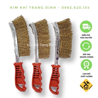 Bàn chải sắt đánh rỉ cán xanh đỏ