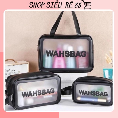 Túi hộp đựng mỹ phẩm, đồ trang điểm đi du lịch cá nhân washbag trong suốt có khóa kéo, chống thấm nước tiện dụng 88249