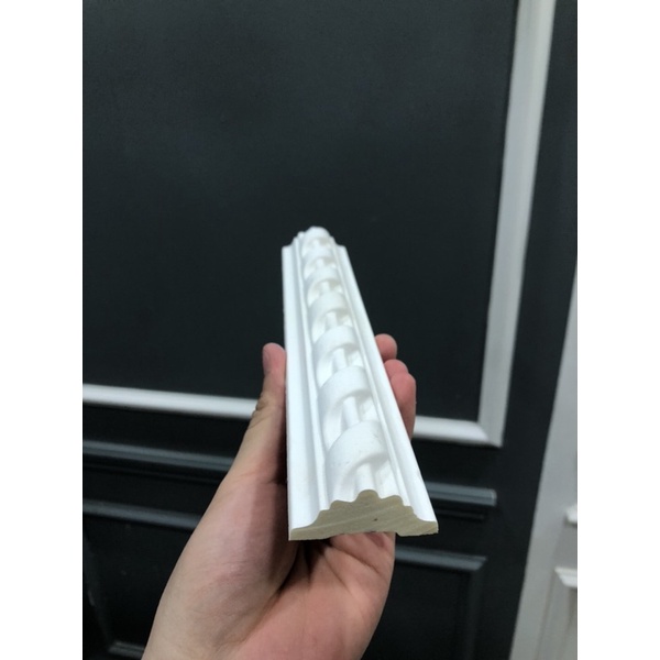 Chỉ nhựa PU thô hoa xoắn thừng bản rộng 4.2cm trắng có thể sơn bề mặt