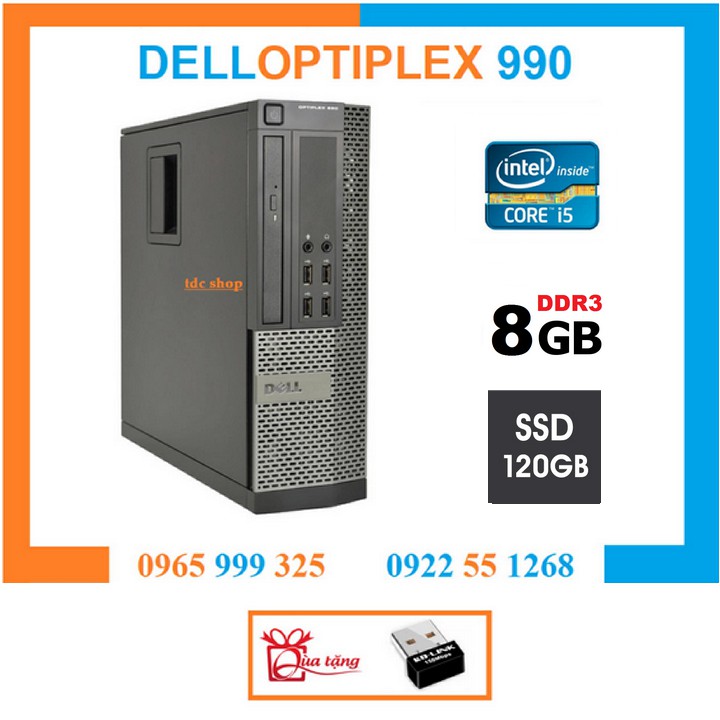 máy tính đồng bộ Dell Optiplex 990/ 790 (Core i5 2400 / 8G / SSD 120G ), Tặng USB Wifi , Bàn di chuột