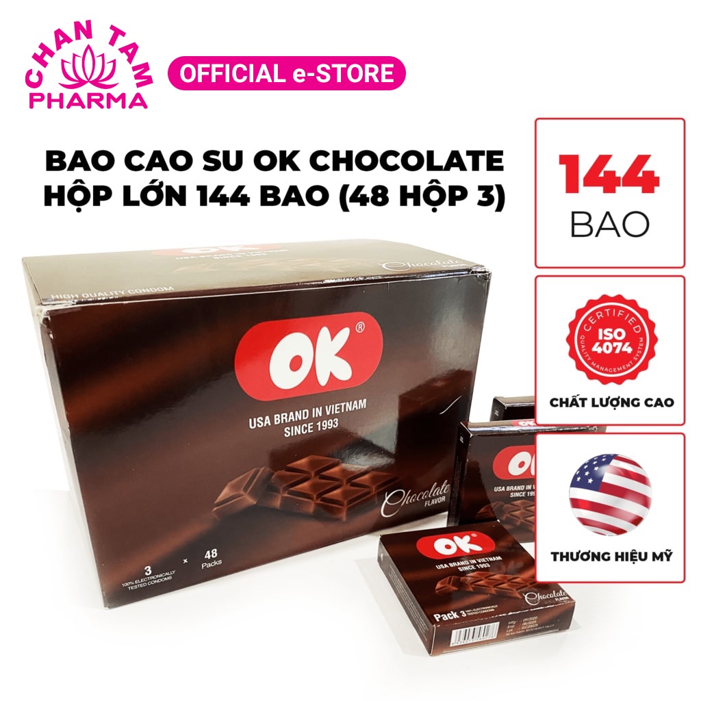 Bao cao su OK chocolate – hộp 144 cái