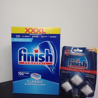 Vỉ 3 viên vệ sinh máy, Viên rửa bát finish 100 viên
