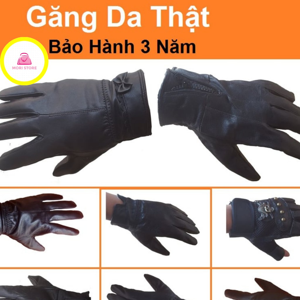 Găng Tay Da Thật Nam Nữ - Da Bò, Da Dê, Da Cừu Mỏng Nhẹ Đi Mưa Thoải Mái, Dễ Lái Xe - Không Bong Nổ - Bảo Hành 3 Năm