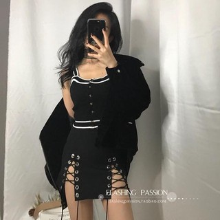 Chân váy đan dây 2 bên hông sexy