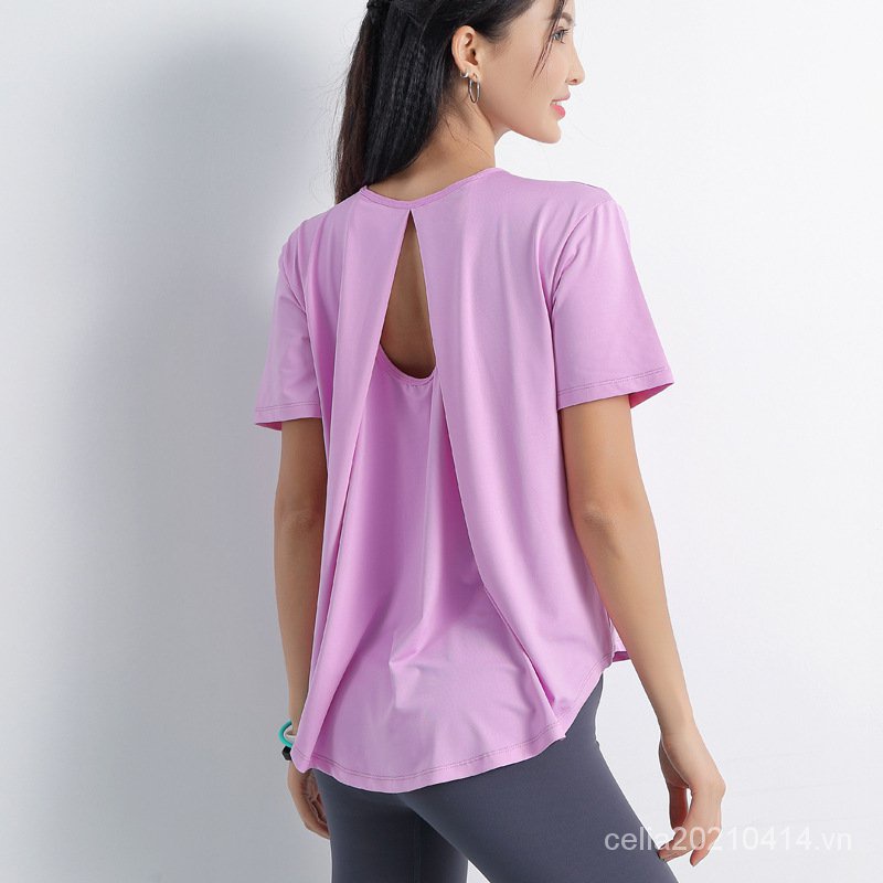 Áo Thun Thể Thao Tay Ngắn Dáng Rộng Nhanh Khô Quyến Rũ Cho Nữ