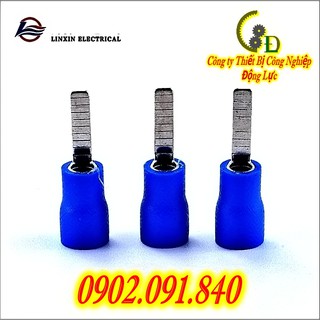 Đầu cos dẹp bằng đồng DBV2 [100cái] đầu cốt dẹt bấm dây điện 2.5mm gắn aptomat