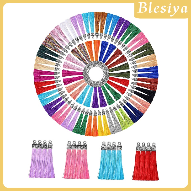 [BLESIYA]100 PCS Bulk Tassel Pendant for DIY Keychain Purse Earrings Making Supplies