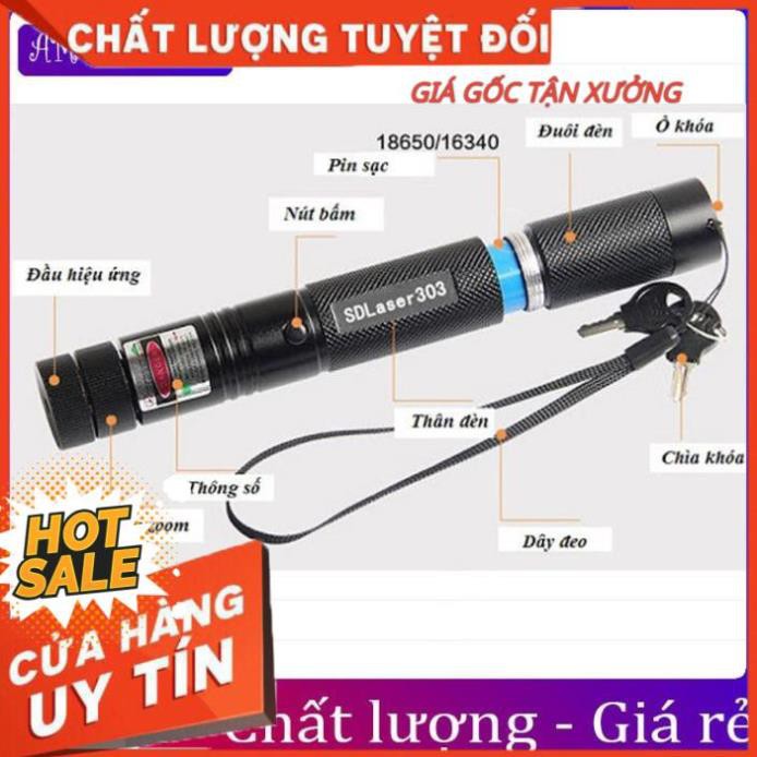 Đèn laze, đèn laser tia xanh chiếu xa tiện lơi cho giám sát công trình, thuyết trình silde