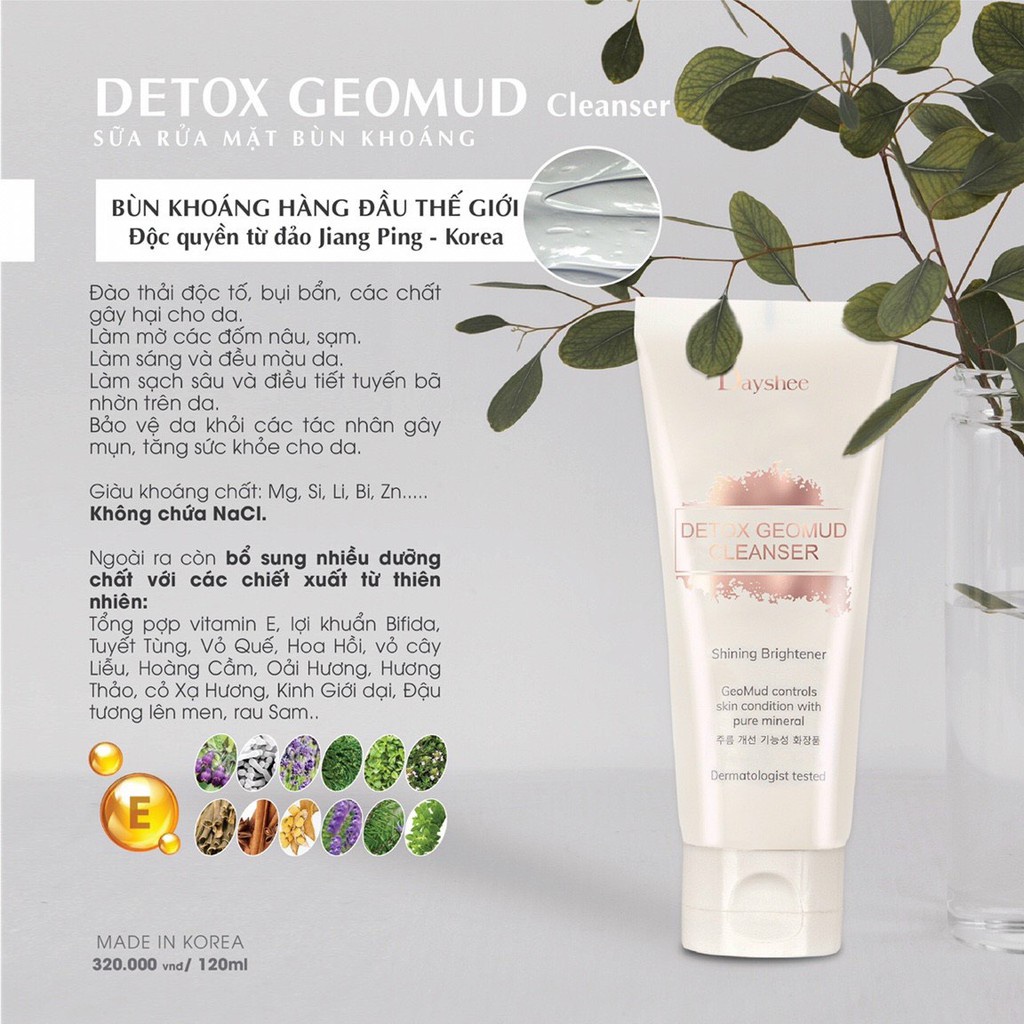 Dayshee Sữa Rửa Mặt Bùn Khoáng Detox Geomud Cleanser 120ml