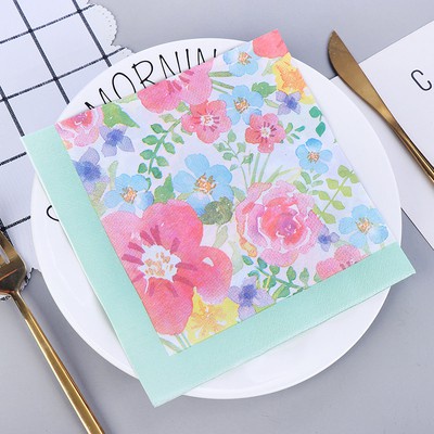 Bộ 20 Khăn Ăn Giấy Hình Hoa Bướm Chuồn Chuồn Đỏ