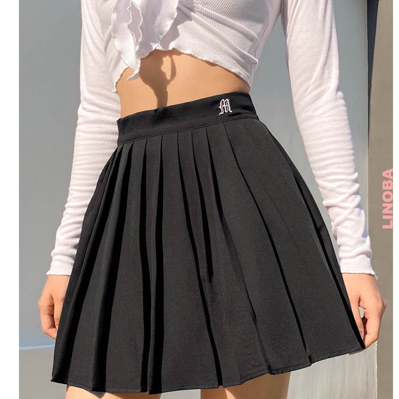 Chân váy tennis xếp ly ngắn trắng bigsize họa tiết thêu cạp có quần trong LINOBA CV03 | BigBuy360 - bigbuy360.vn