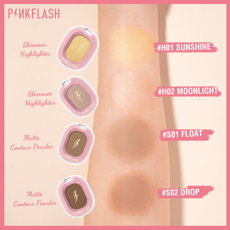 PINKFLASH Phấn tạo khối OhMyShow mịn màng lấp lánh trang điểm tự nhiên