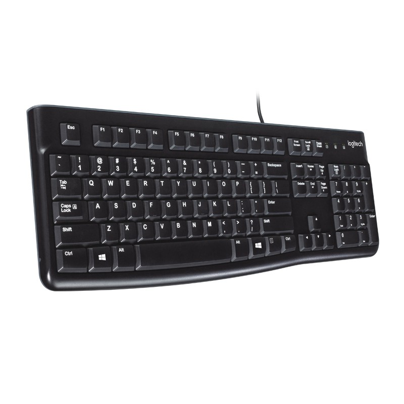 Bàn phím có dây Logitech K120 - Bền bỉ, chống tràn, kích thước đầy đủ có phím số - Bảo hành chính hãng