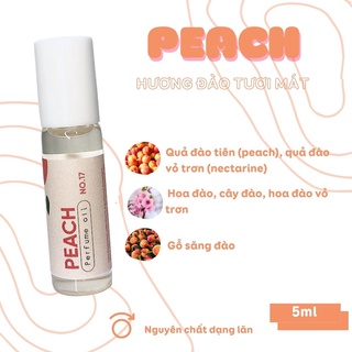 [Mới] Nước hoa dạng lăn nguyên chất 5ml dạng lăn mini, cao cấp hương quả ĐÀO PEACH ngọt ngào