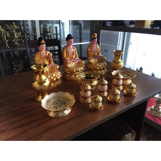 Chung Nước Thờ Cúng Kim Sa Vàng 8cm-11cm