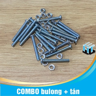 COMBO 20 con Bulong ốc vít M5 + tán (đai ốc) nhiều kích thước