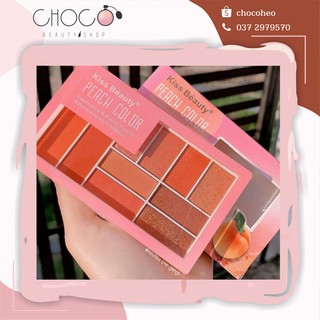 Kiss Beauty - Bảng Phấn Mắt Kèm Phấn Má 10 Màu Peach Color
