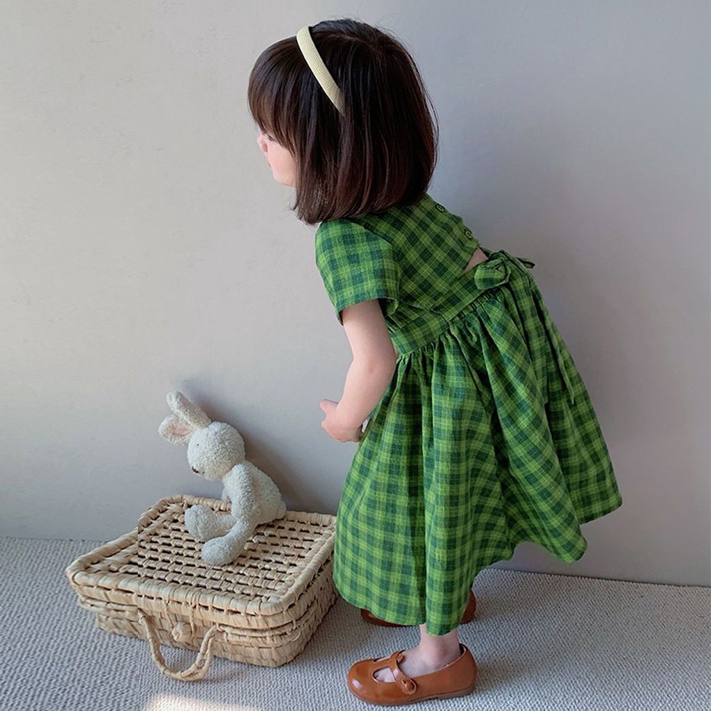 Đầm Công Chúa Mùa Hè Tay Cộc Dễ Thương Phong Cách Hàn Quốc Cho Bé Gái