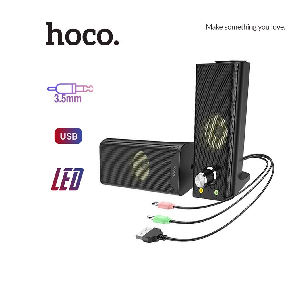 Bộ loa Hoco DS32 đèn Led nhiều màu tích hợp nút điều chỉnh âm lượng trên loa kết nối Máy Tính/Laptop/PC