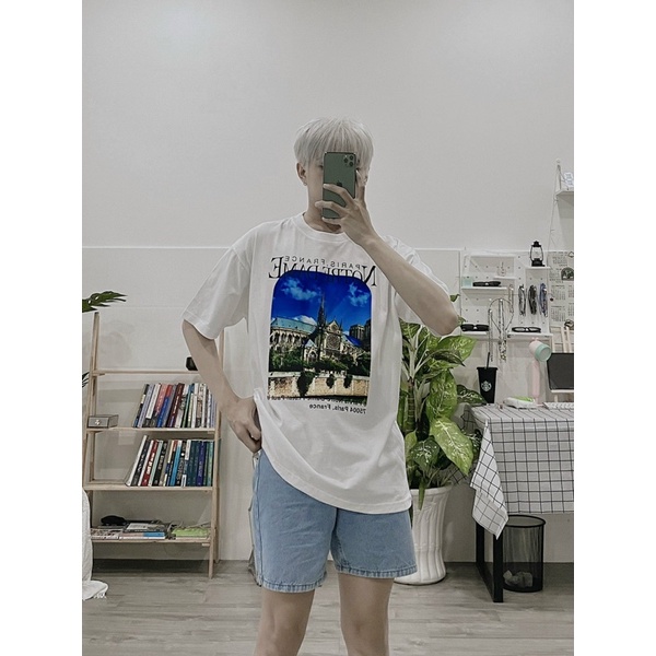 ÁO THUN TAY LỠ COTTON NOTRE DAME FORM UNISEX NAM NỮ (hình chụp thật)
