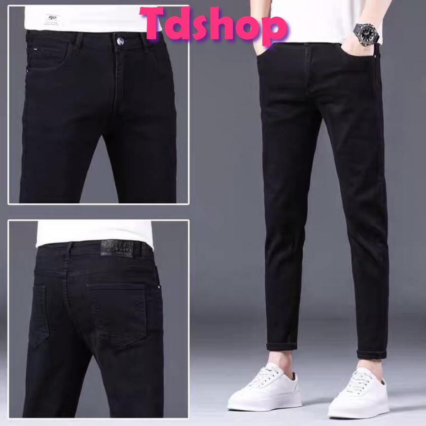 Quần Jeans Skinny màu đen trơn TDSHOPNT, Chất Liệu Jean Co Giãn 4 Chiều Cao Cấp QN 03 | BigBuy360 - bigbuy360.vn