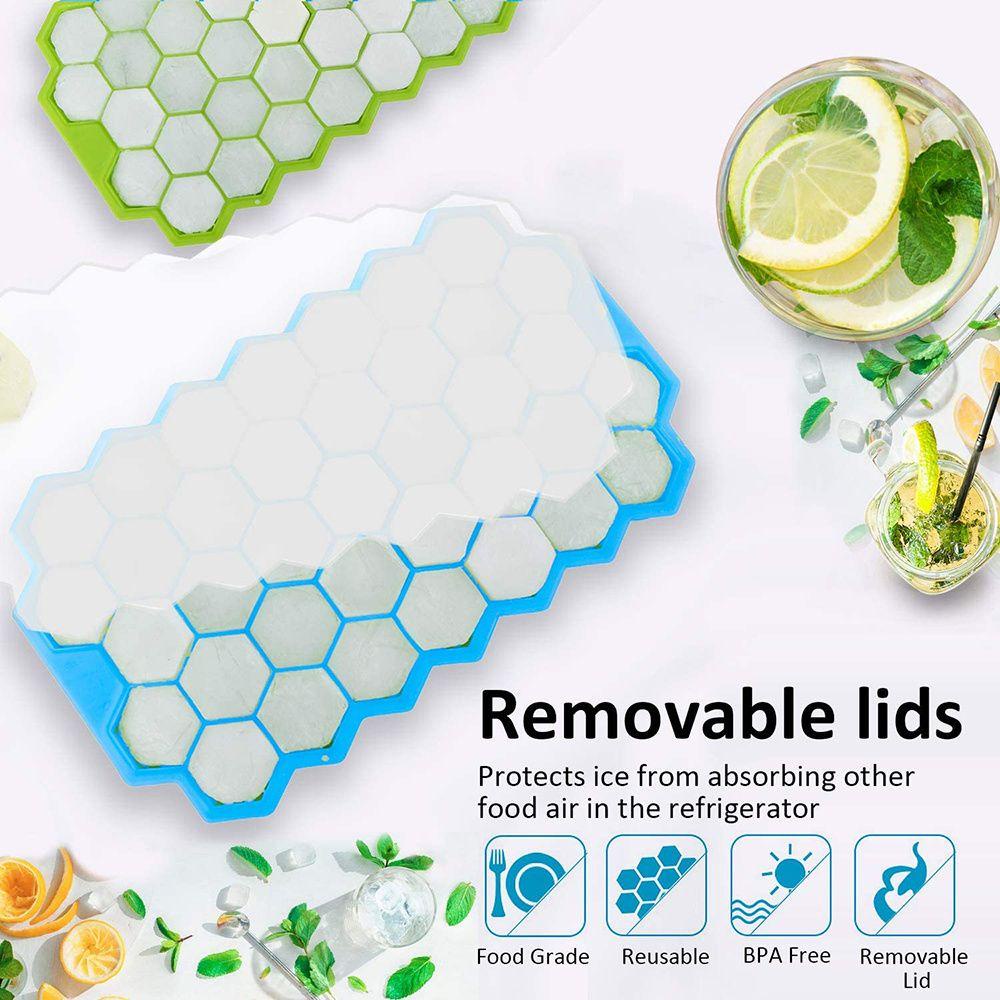 Khuôn Silicone Làm Đá Viên Có Nắp Tháo Rời Được Tiện Lợi