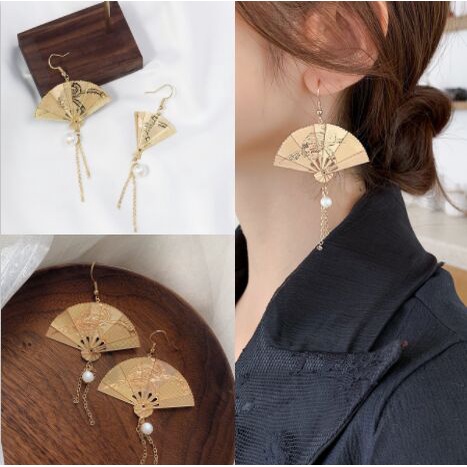 Bông Tai S925 Dáng Dài Đính Ngọc Trai Phong Cách Trung Hoa Cổ Điển