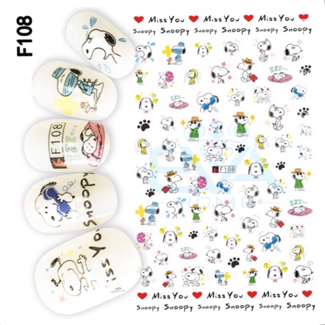 MIẾNG DÁN MÓNG TAY NAIL STICKER TRÁNG TRÍ HOẠT HÌNH CARTOON F101-F128