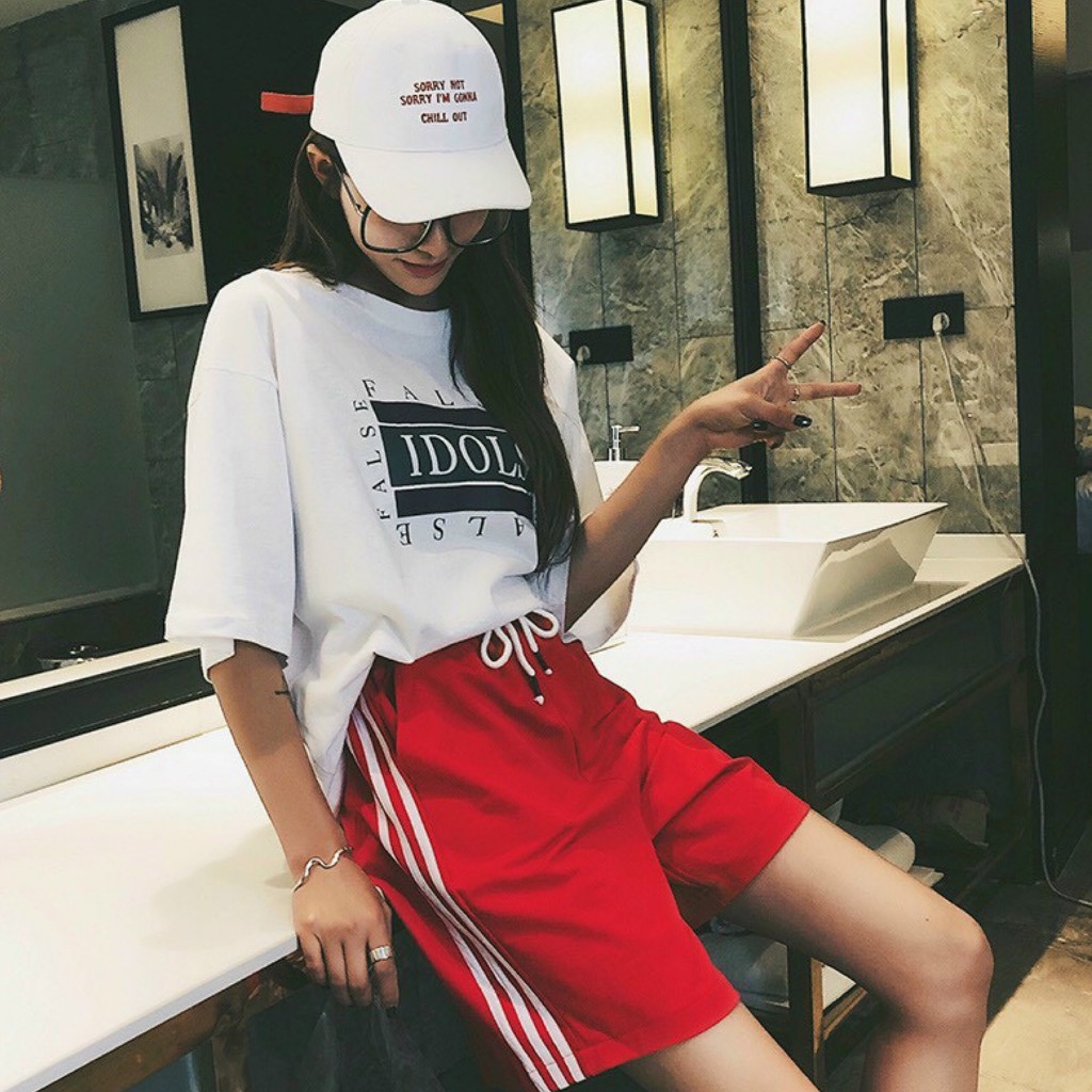 Quần Đùi Kẻ Sọc Unisex / Quần Short Nữ Dáng Rộng 4 Màu | BigBuy360 - bigbuy360.vn