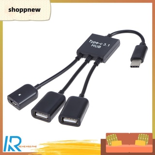 Dây Cáp Chuyển Đổi Từ Cổng Usb-A / F + Micro Usb Sang Cổng Usb 3.1 Type C 2 X