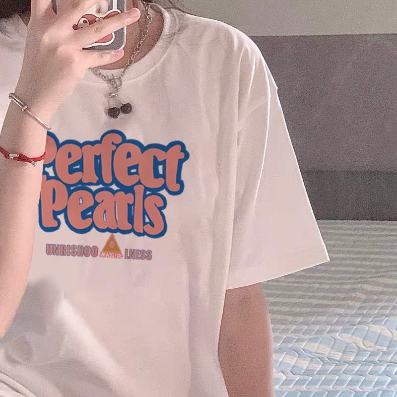 Áo thun phông PINK tay lỡ form rộng PERFECT PEARLS Unisex