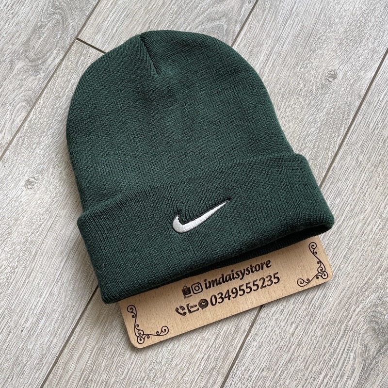 Mũ beanies len thêu logo Nike