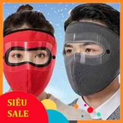Khẩu trang ninja lót nỉ che kín mặt che tai chống nắng gió lạnh,có lỗ thông hơi ở miệng
