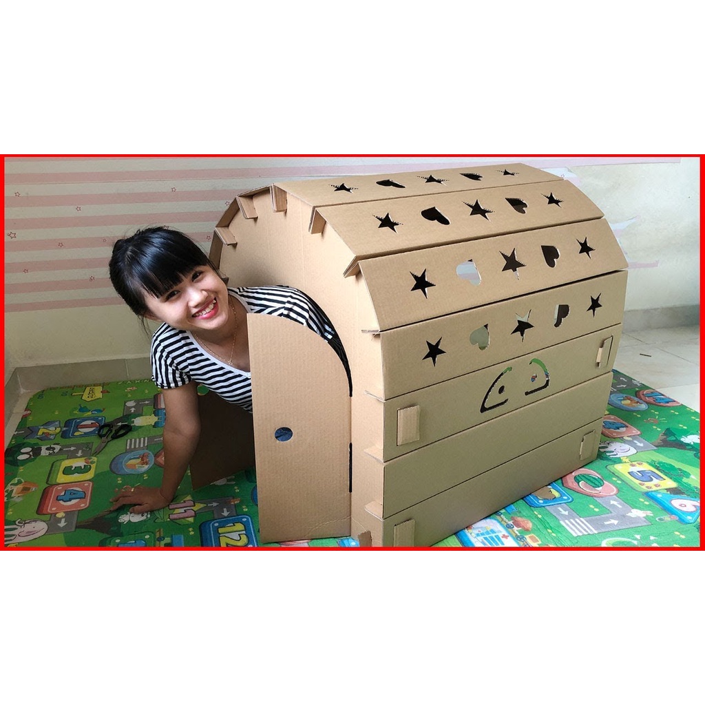 NHÀ GIẤY - NHÀ BẰNG BÌA CARTON - MÓN QUÀ TUYỆT VỜI CHO TUỔI THƠ CỦA BÉ YÊU