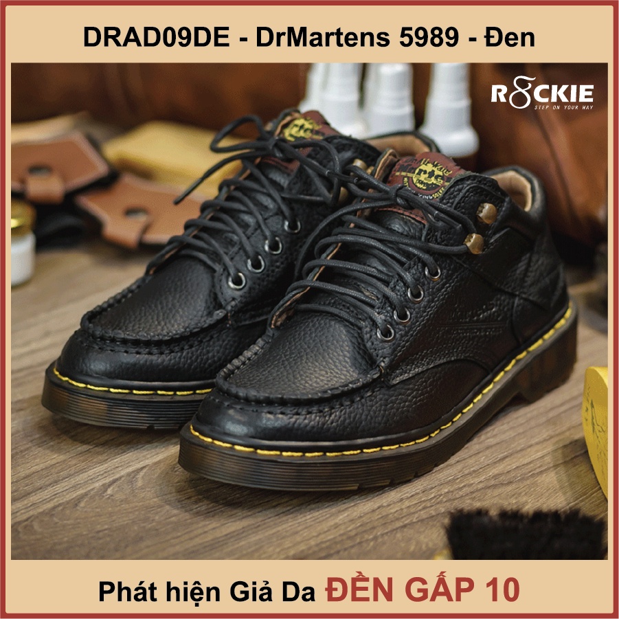 Giày da nam Gồ tem Dr martens 5989 - Da bò mill sáp hạt - Đen - Phát hiện giả da đền gấp 10 - R8ckie