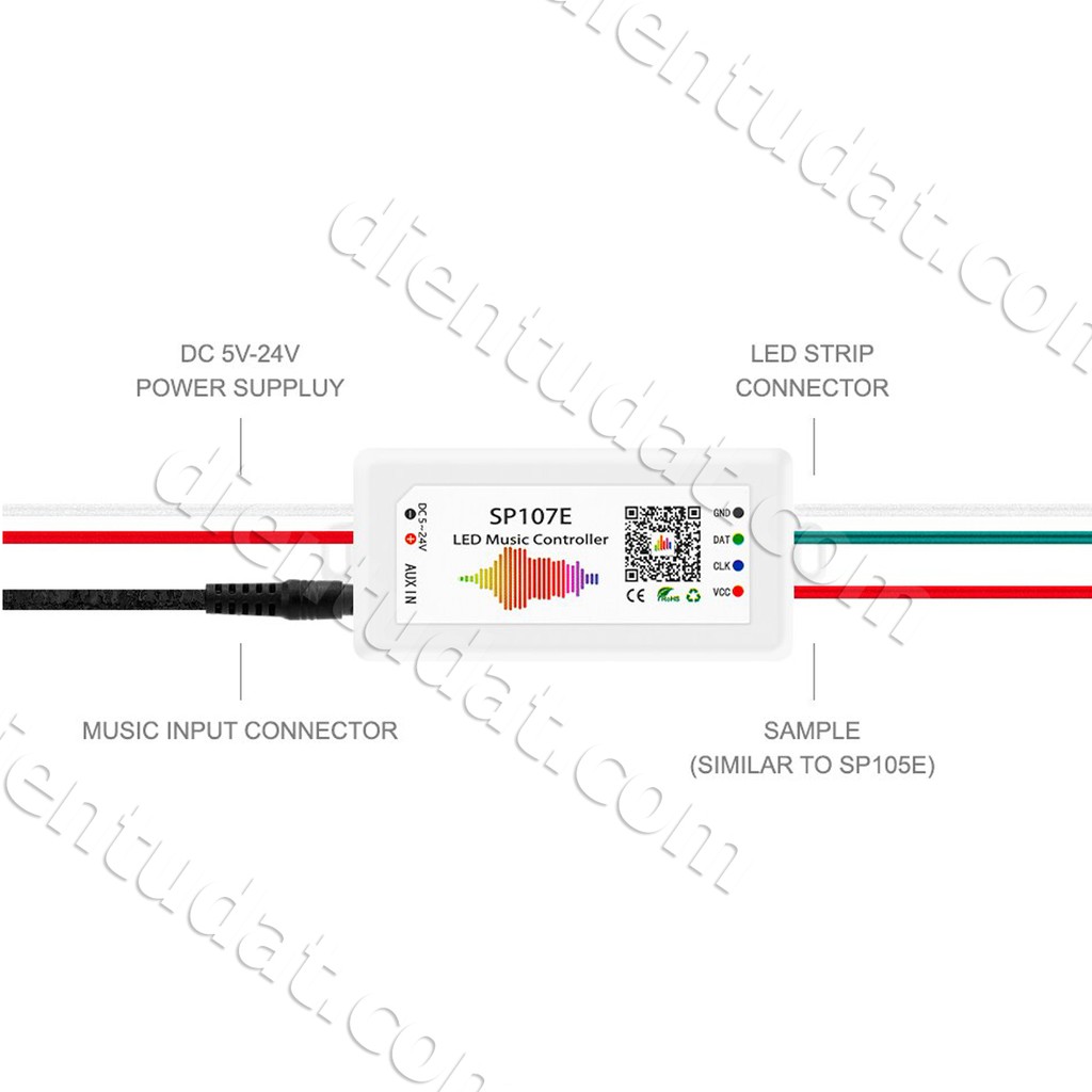 Bộ Driver LED RGB WS2812 Nháy Theo Nhạc SP107E - Bluetooth APP