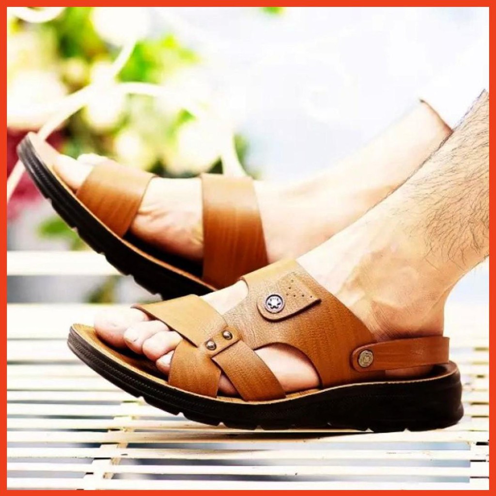 DÉP NAM DA BÒ THẬT- BẢO HÀNH DA 1 NĂM- DÉP DA NAM CAO CẤP- SIÊU BỀN, SIÊU ĐẸP