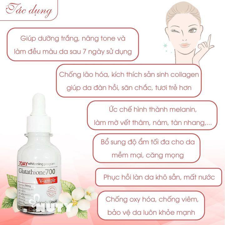 Serum Dưỡng Trắng Da Angel's Liquid 7DAY Whitening Program Glutathione 700V-Ample